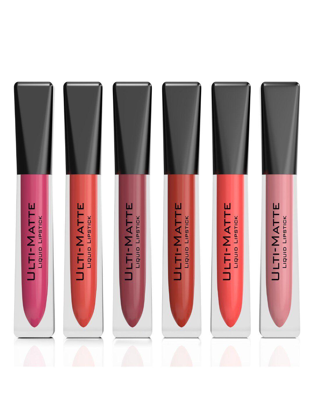 bella voste set of 6 ulti-matte liquid lipsticks 3.7ml each - shade 05, 06, 11, 12, 17, 18