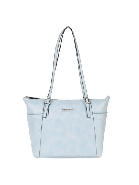 belladama belleza blue solid medium tote handbag