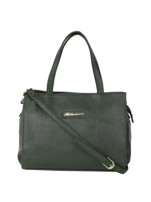 belladama jola green solid medium shoulder handbag