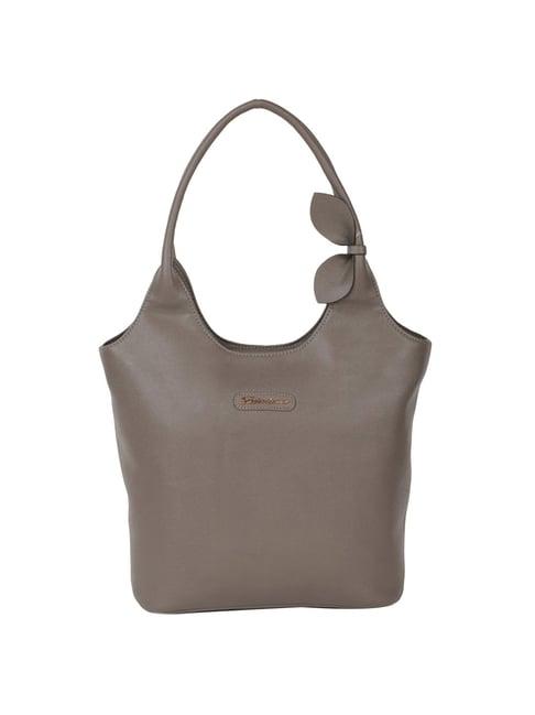 belladama madicella grey solid medium hobo handbag