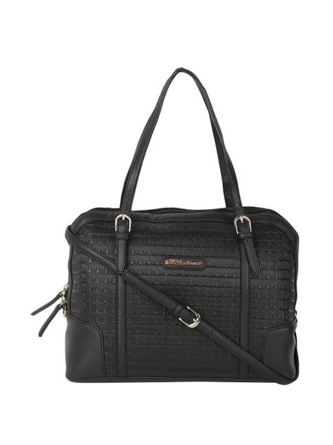 belladama margaret black textured medium shoulder handbag