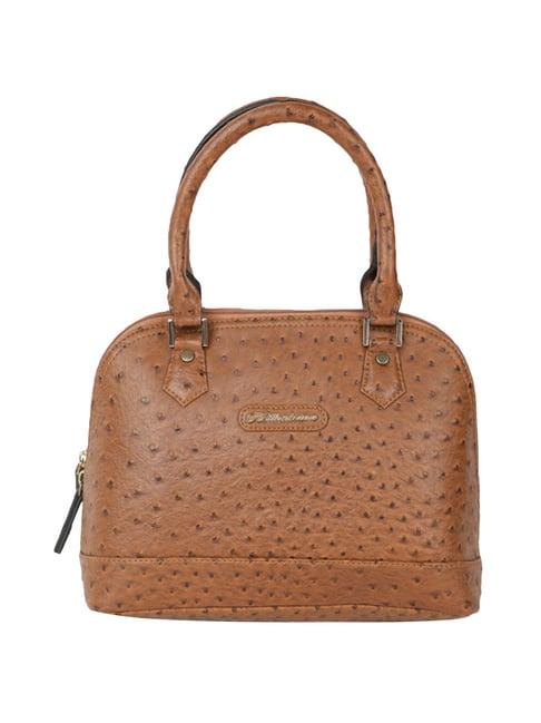 belladama marrisa brown textured medium handbag