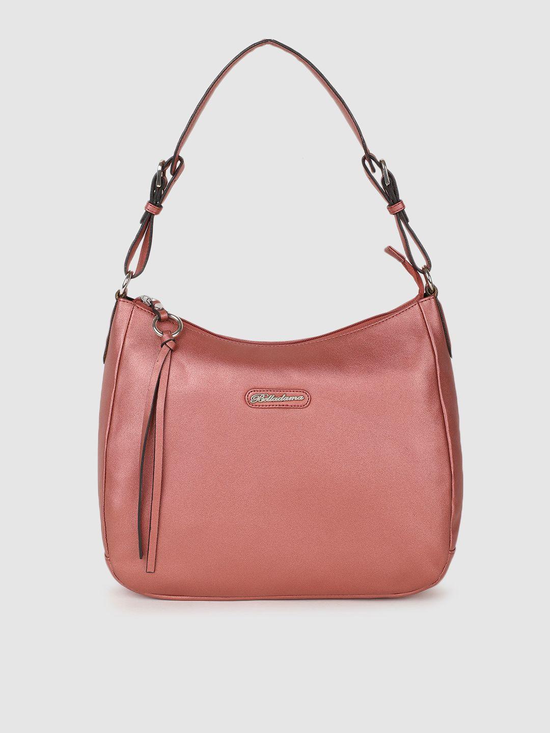 belladama pink solid hobo bag