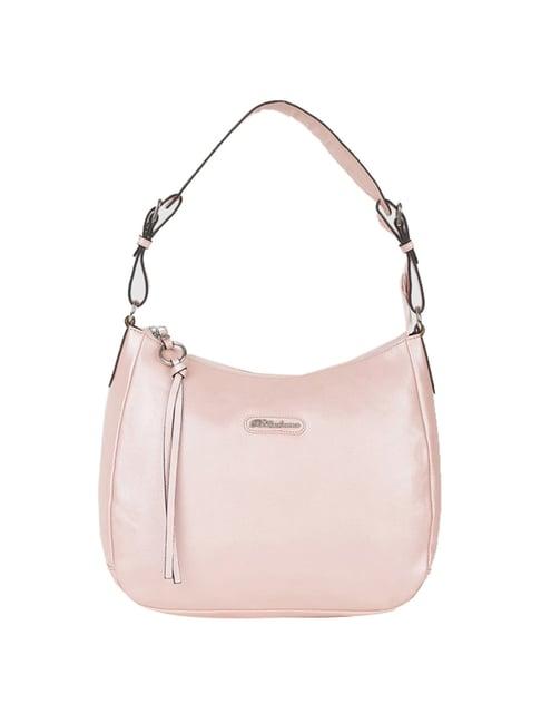 belladama valentina pink solid medium hobo handbag