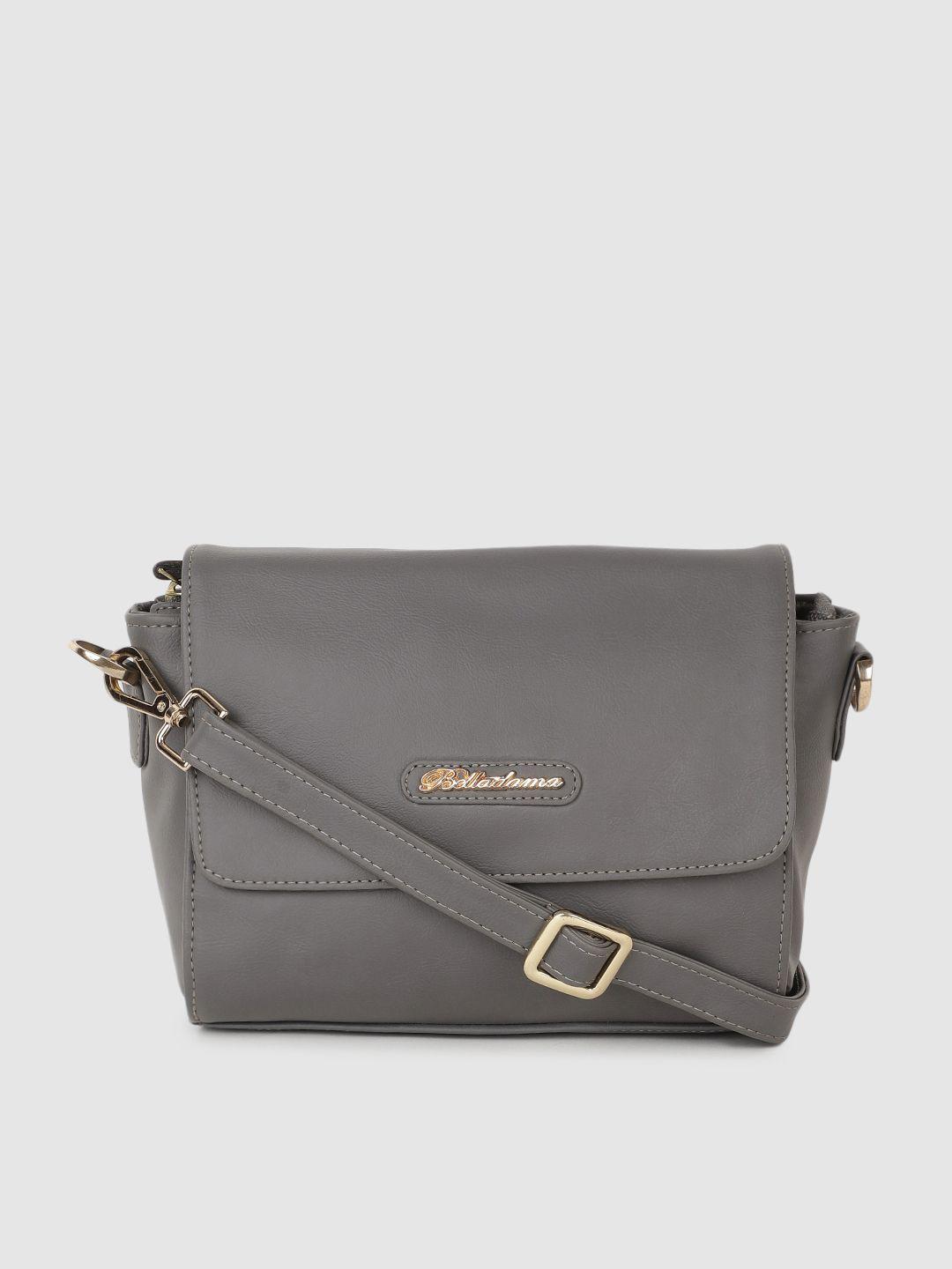 belladama women grey textured structured sling bag