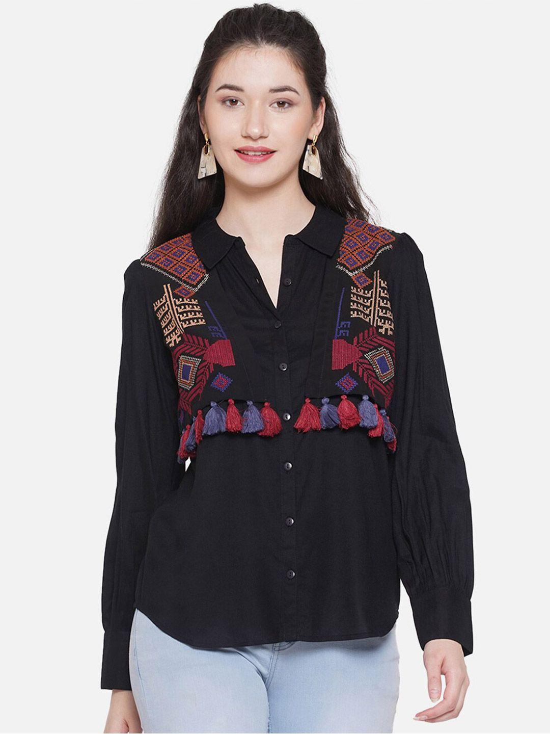 bellamia embroidered smart fit casual shirt