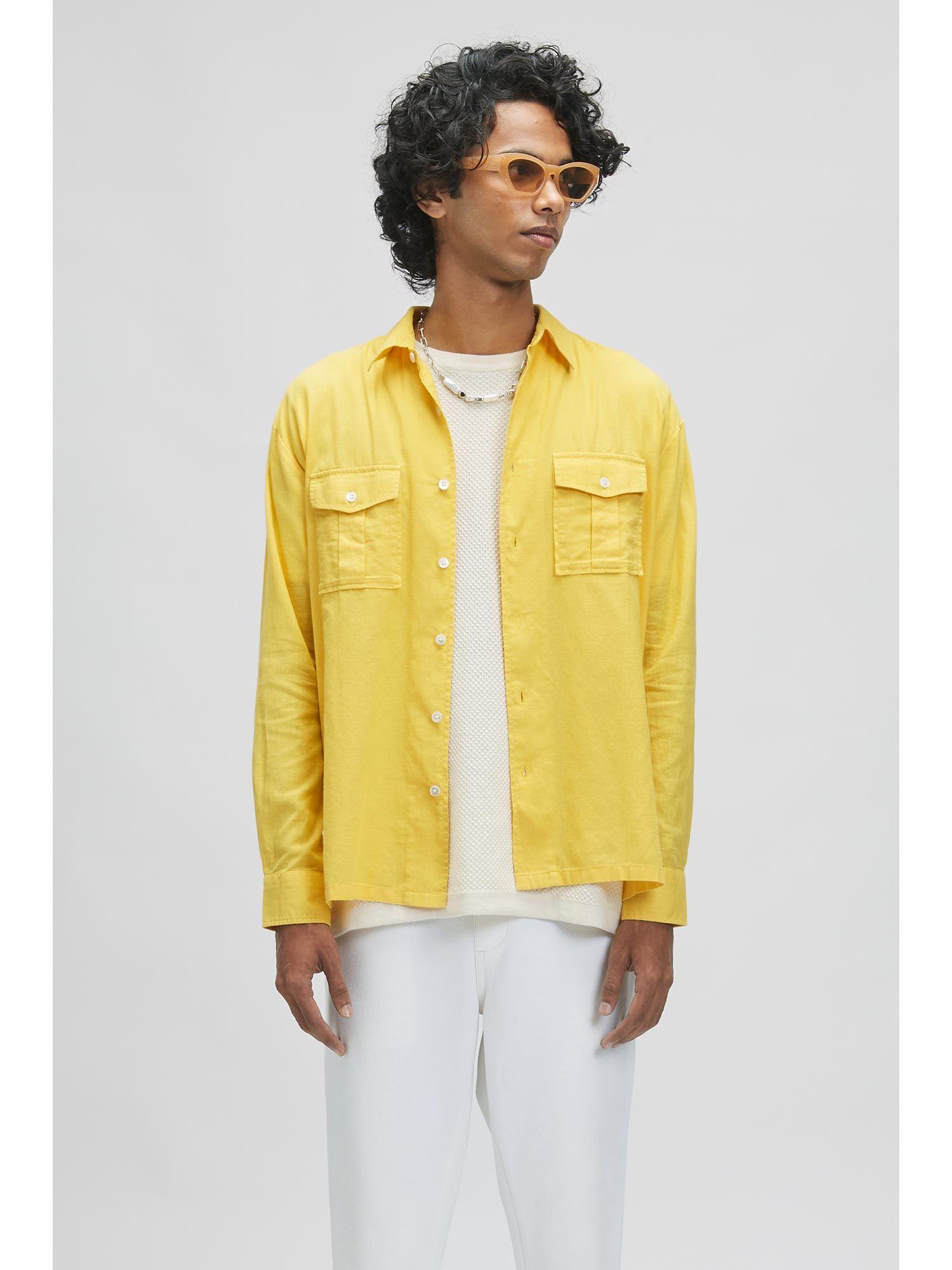 bellatrix solar yellow casual shirt