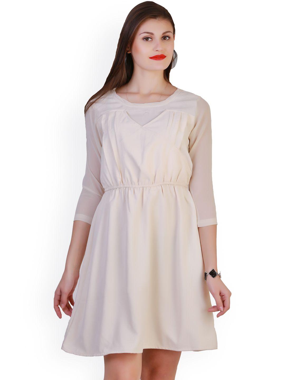 belle fille cream-coloured a-line dress