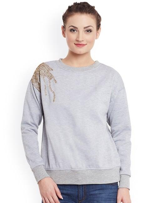 belle fille grey embellished sweatshirt
