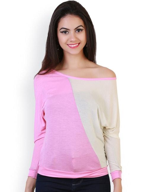belle fille pink & white others top