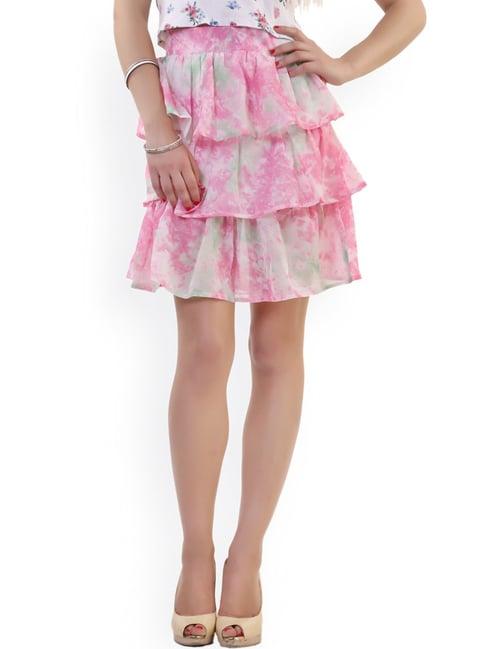 belle fille pink & white tie-dye skirt