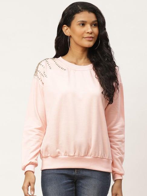 belle fille pink embellished sweatshirt