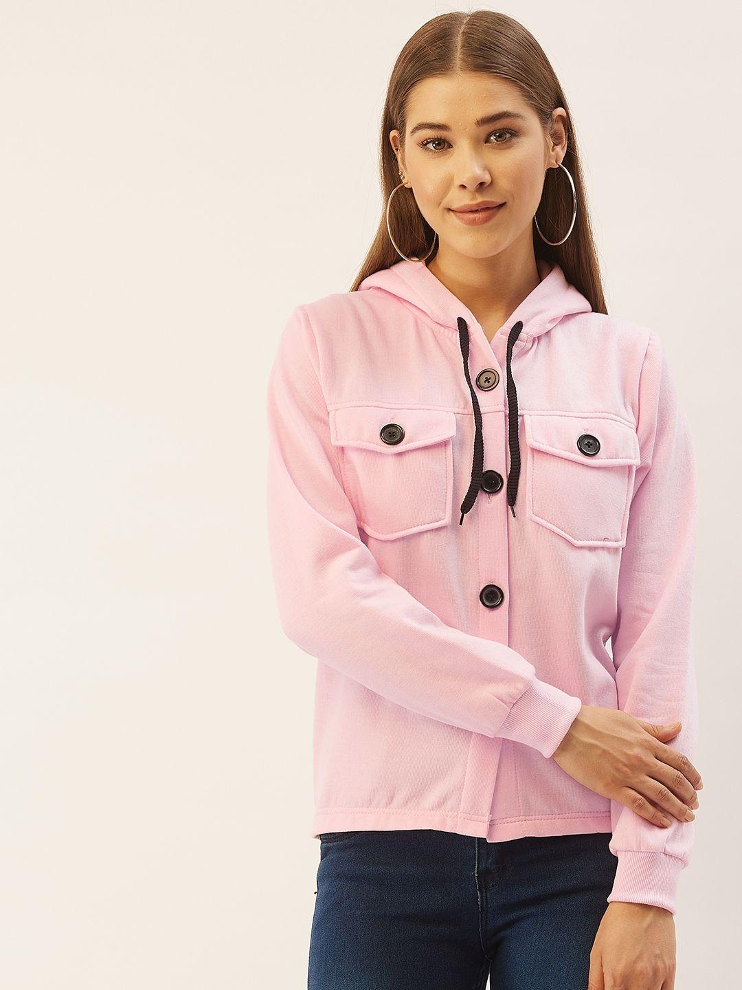 belle fille women pink solid lightweight tailored jacket