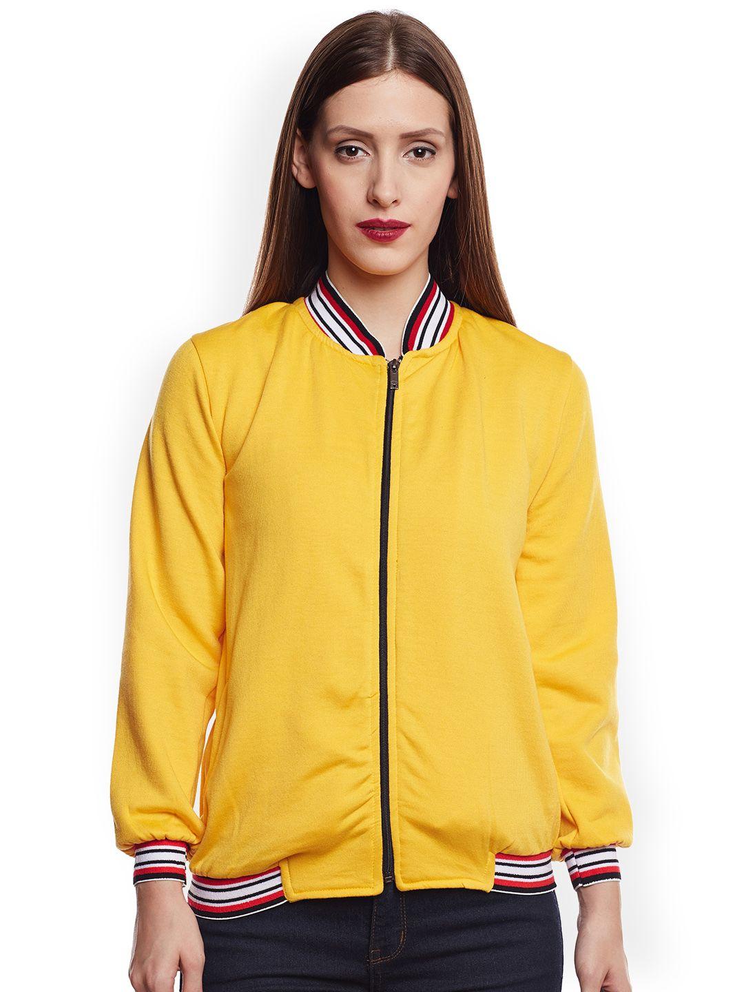 belle fille women yellow solid lightweight tailored jacket