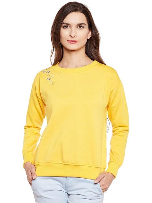belle fille yellow embellished sweatshirt