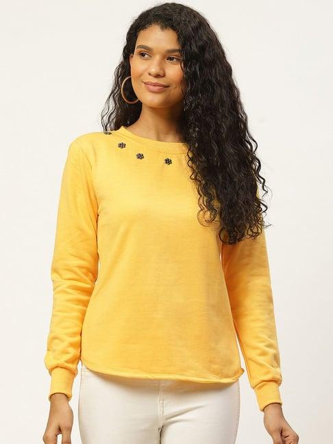 belle fille yellow embellished sweatshirt