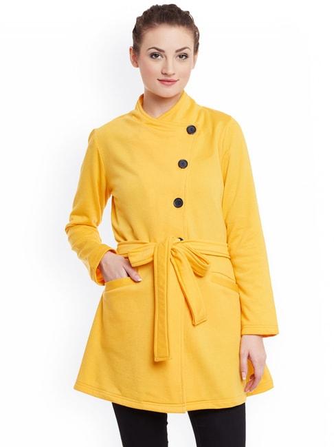 belle fille yellow regular fit coat