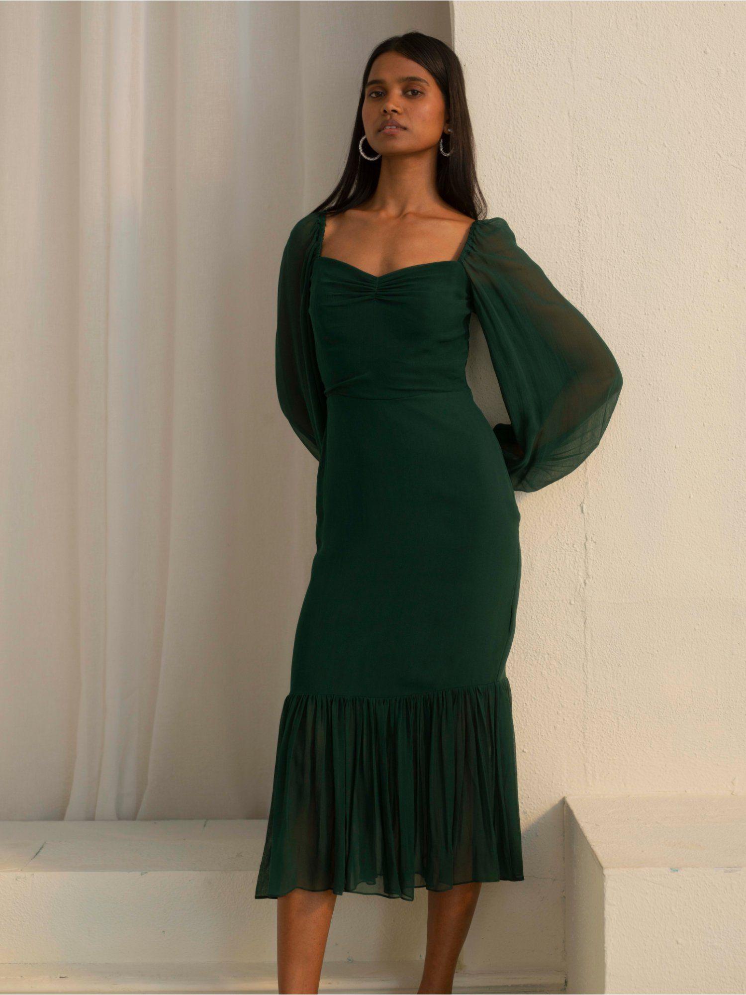 belle dress green