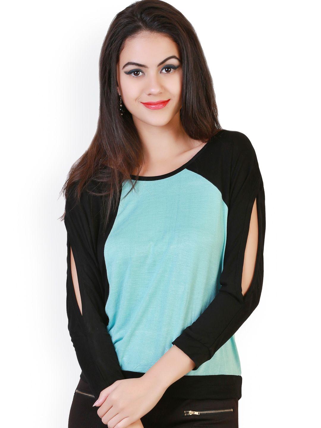 belle fille black & blue top