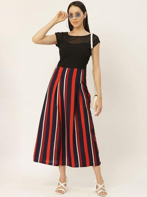 belle fille black & red striped dress