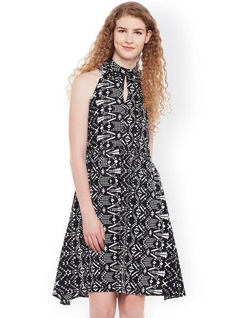 belle fille black & white printed dress