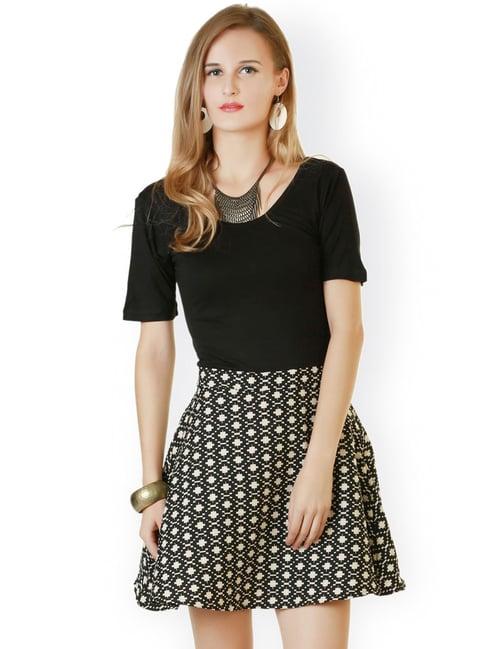 belle fille black & white printed dress