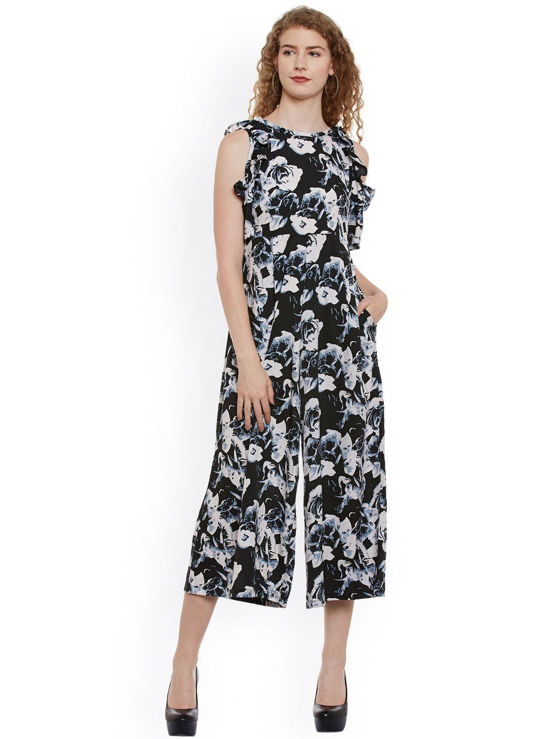 belle fille black & white printed jumpsuit