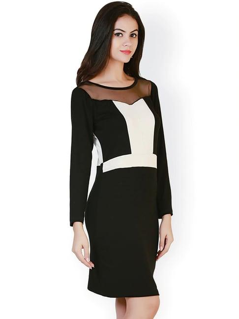 belle fille black & white regular fit dress