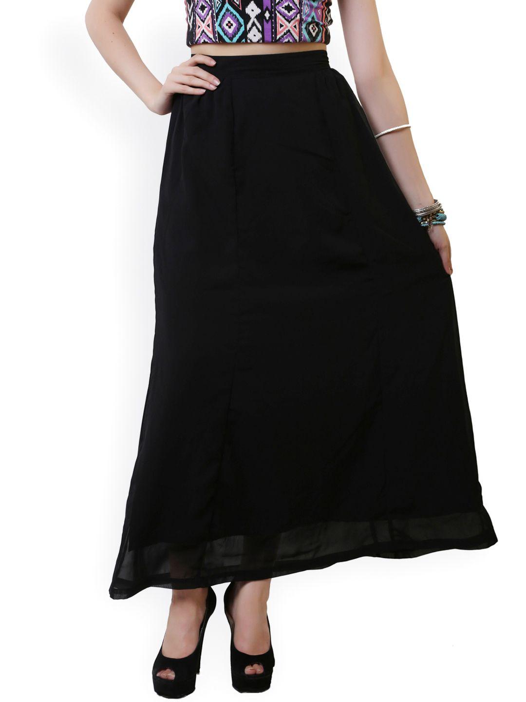 belle fille black maxi skirt