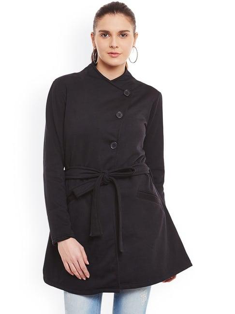 belle fille black regular fit coat