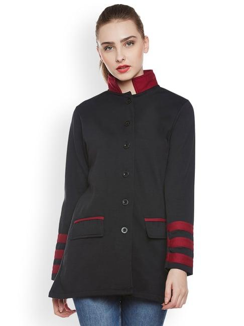 belle fille black regular fit coat