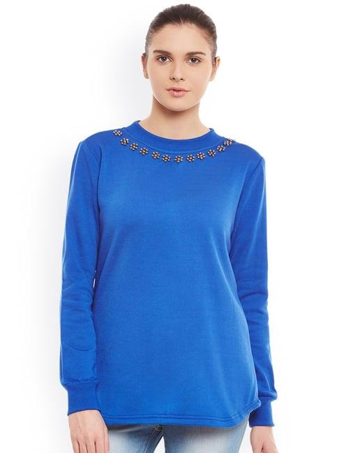 belle fille blue embellished sweatshirt