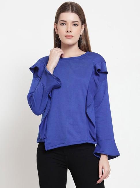 belle fille blue full sleeves sweatshirt