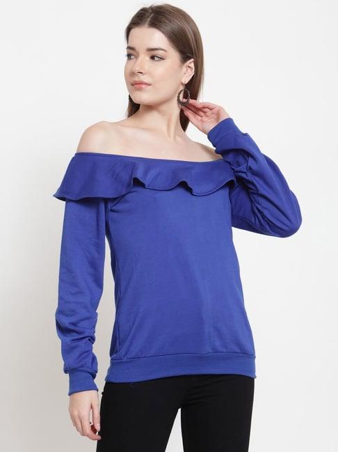 belle fille blue full sleeves sweatshirt