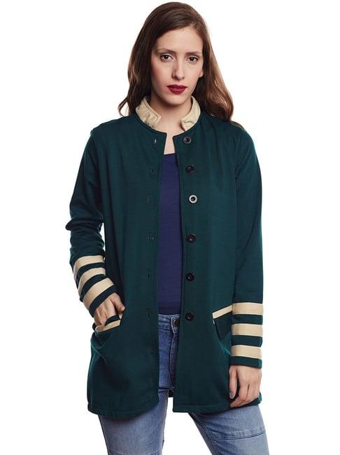 belle fille bottle green regular fit coat