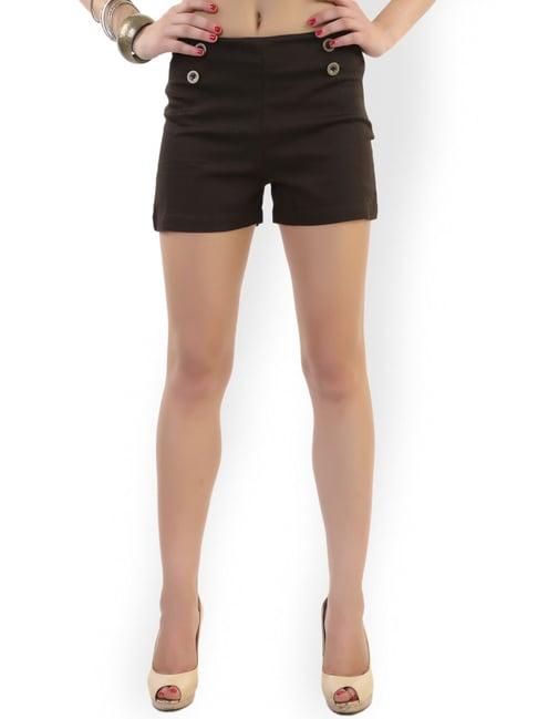 belle fille brown regular fit shorts