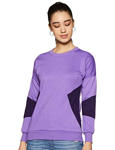 belle fille fleece women sweatshirt (bfjt-7188_ultravoilet & purple_xl)