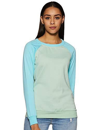 belle fille fleece women sweatshirt (bfjt-7214_sea green & turquoise blue_l)