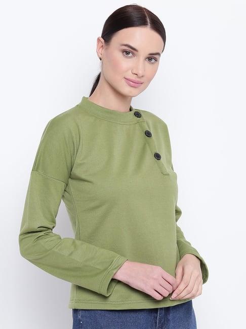 belle fille green full sleeves sweatshirt