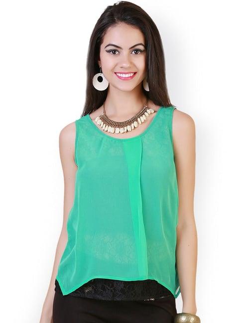 belle fille green lace top