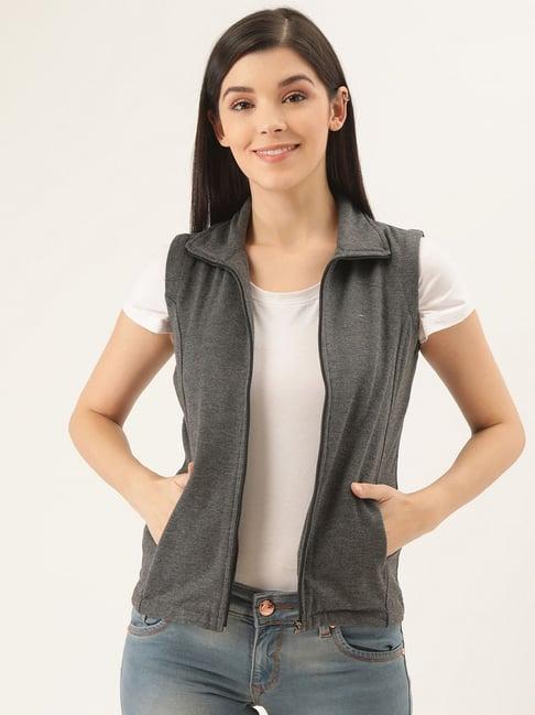 belle fille grey textured jacket