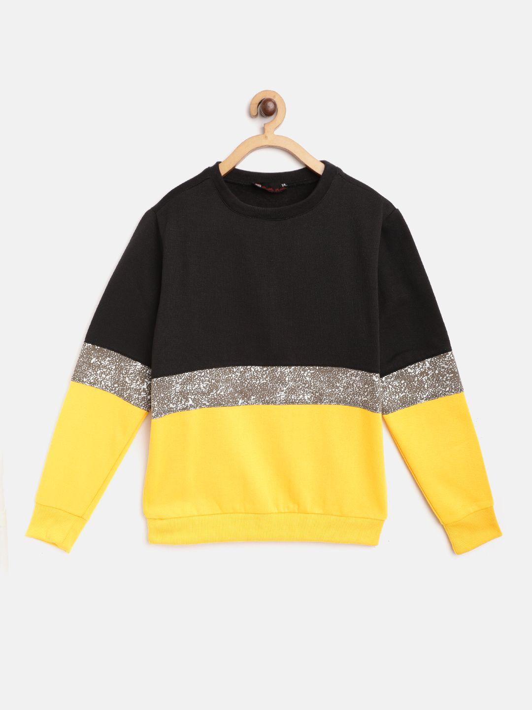 belle fille kids black colourblocked sweatshirt