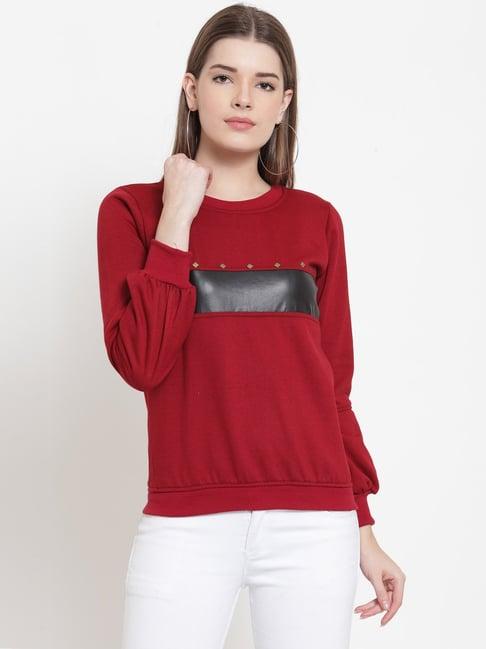 belle fille maroon full sleeves sweatshirt