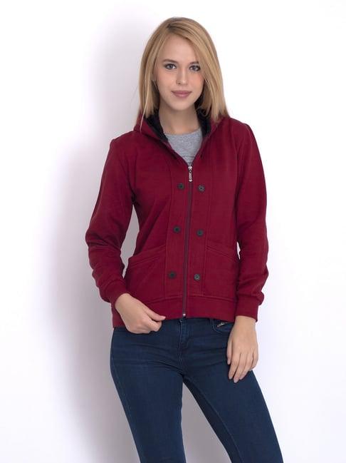 belle fille maroon regular fit jacket