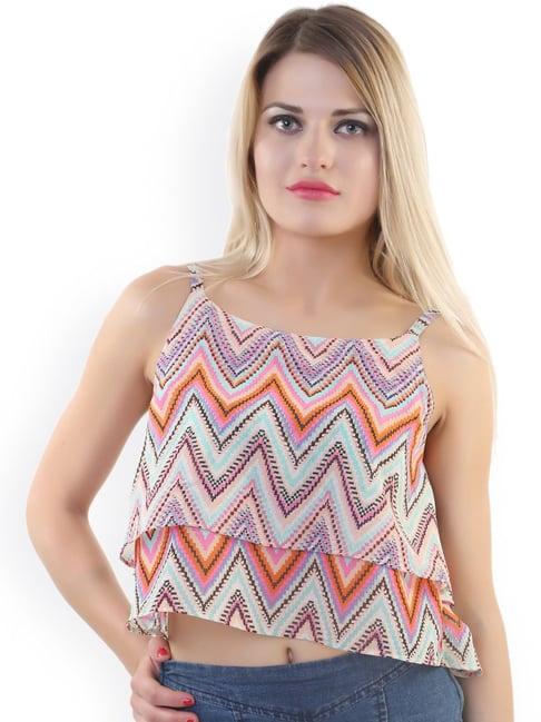 belle fille multicolor printed crop top