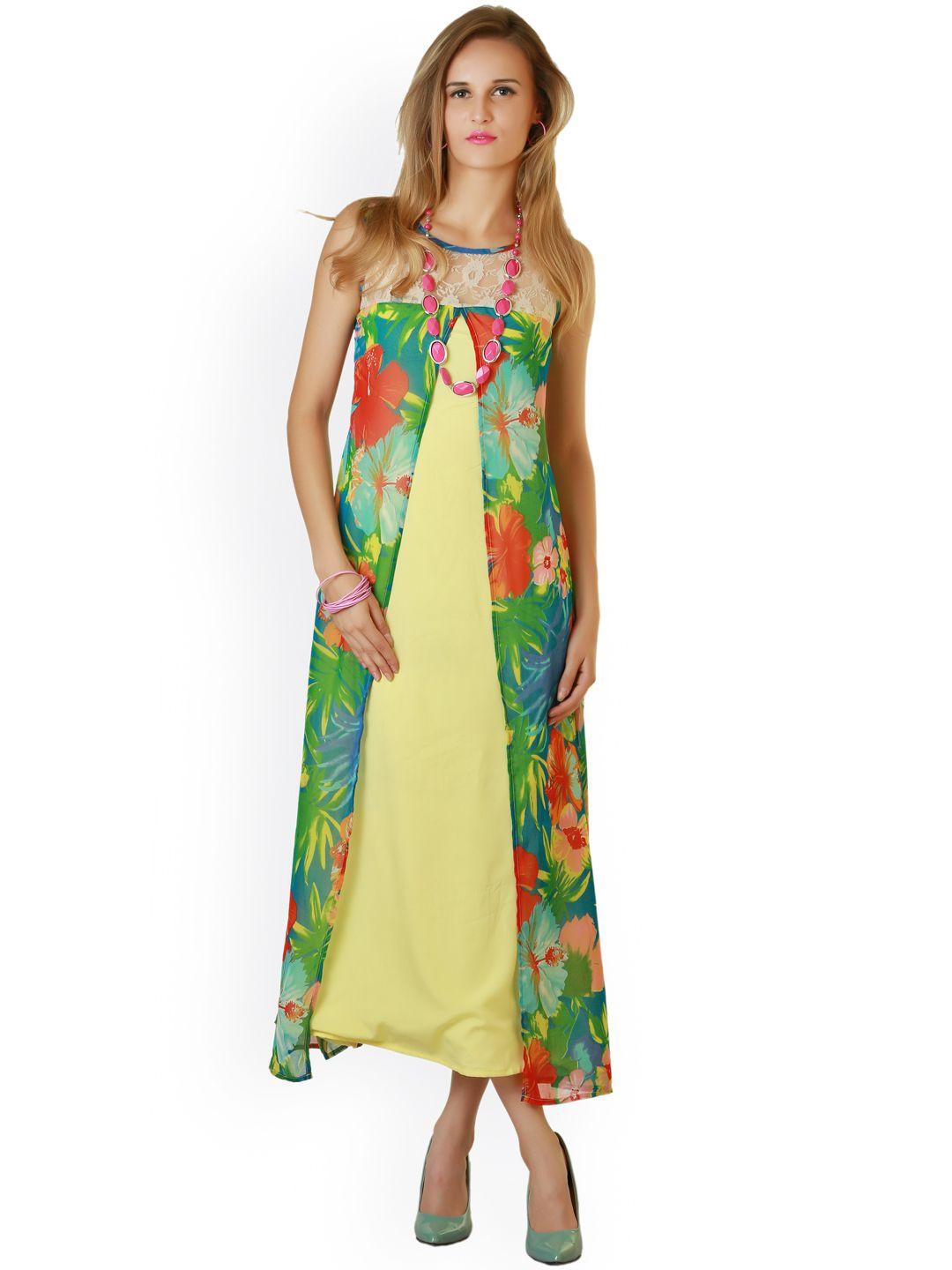 belle fille multicoloured printed midi dress