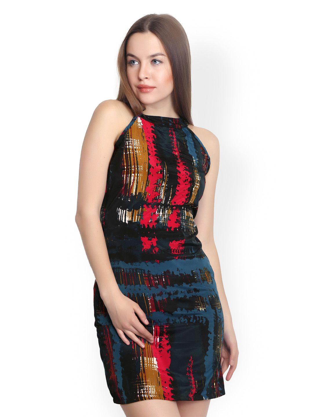 belle fille multicoloured printed sheath dress