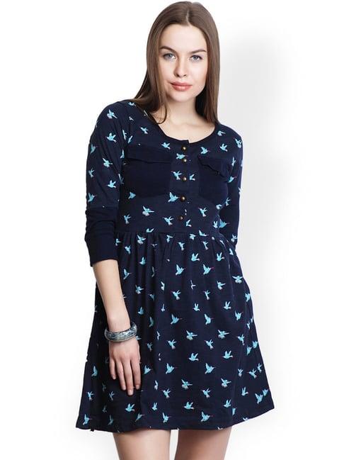 belle fille navy printed dress