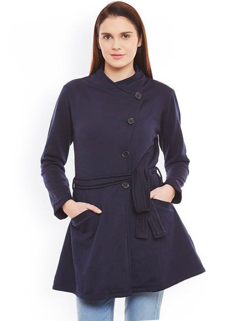 belle fille navy regular fit coat