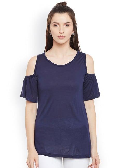 belle fille navy regular fit top